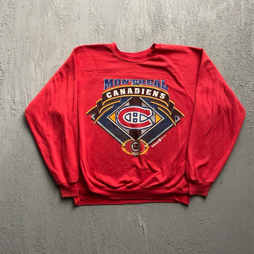 Vintage Montreal Canadiens NHL Sweatshirt Mens Large Red 1990s Sportacus
